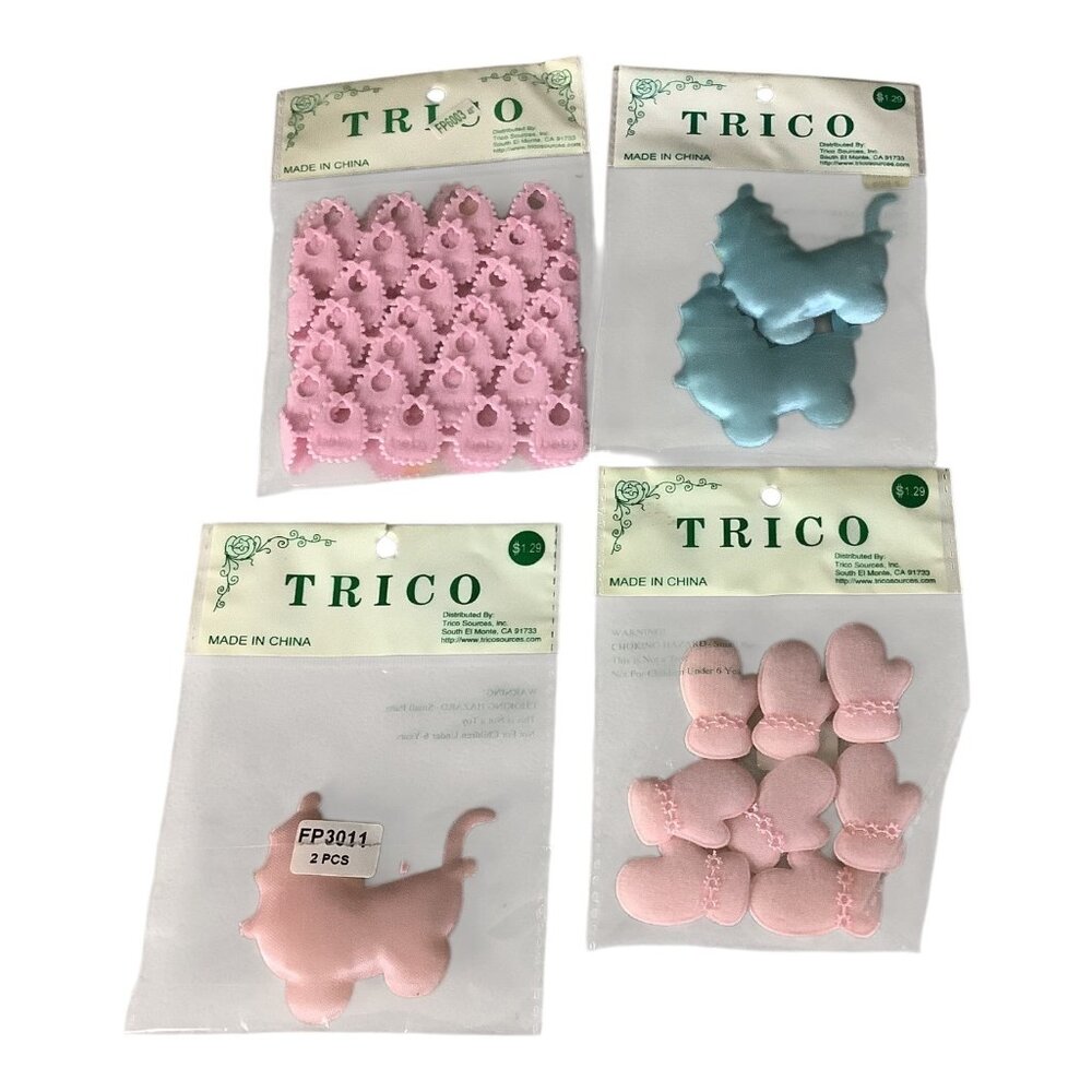 Trico Baby Themed Craft Embellishments 4 Sets Pink And Blue Colors‎